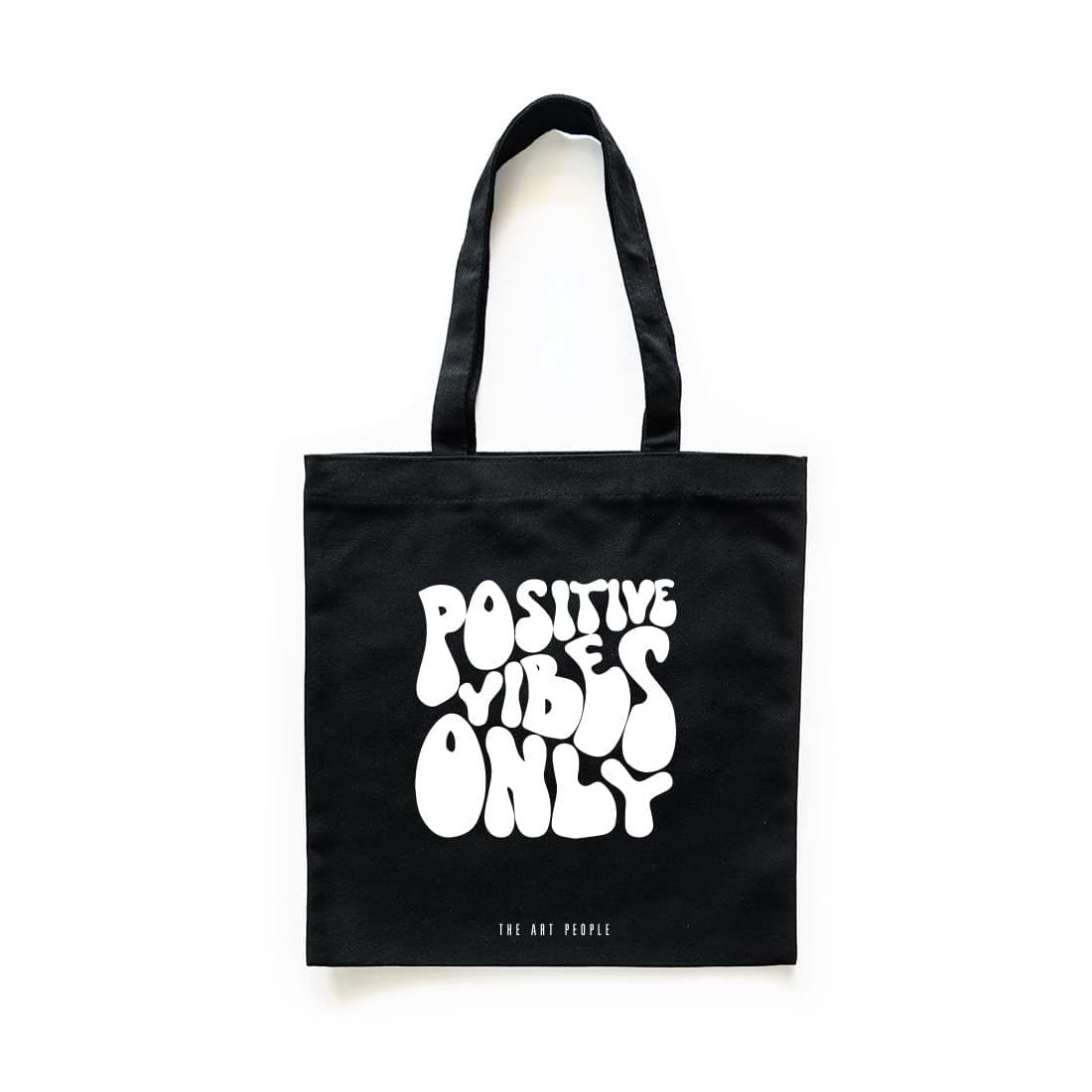 The Art People Positive Vibes OnlyBlack Canvas Tote