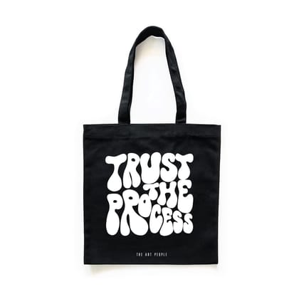 The Art People Trust The Process Black Canvas Tote