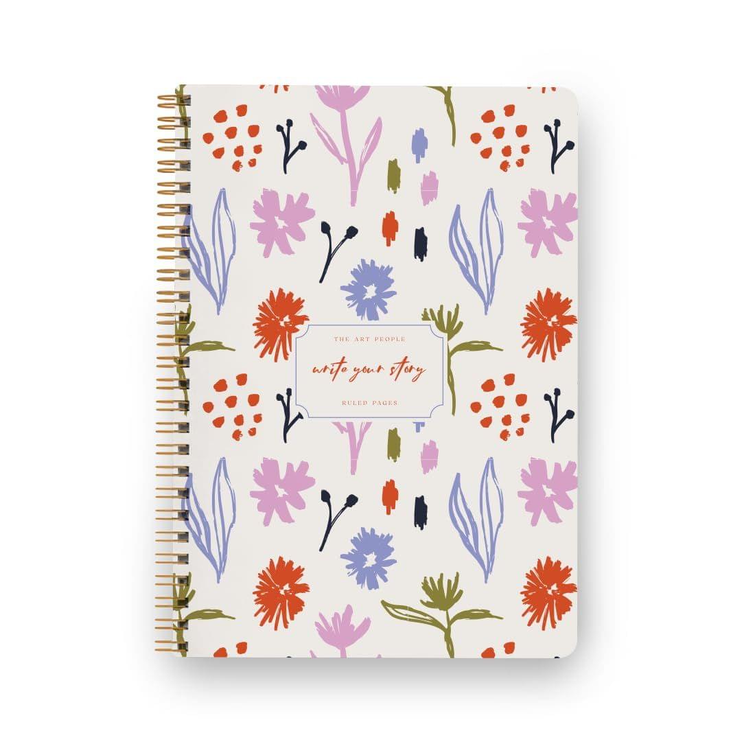 The Art People Scattered Flowers Wiro Notebook - Ruled