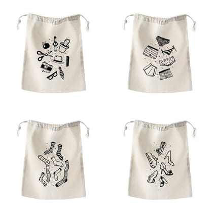 The Art People Shoe/ Lingerie Storage Bag - Set of 4