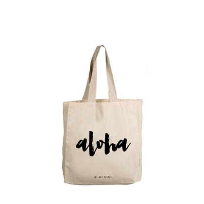 The Art People Aloha White Canvas Tote