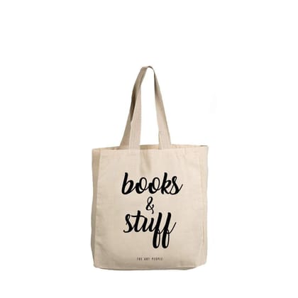 The Art People Books White Canvas Tote