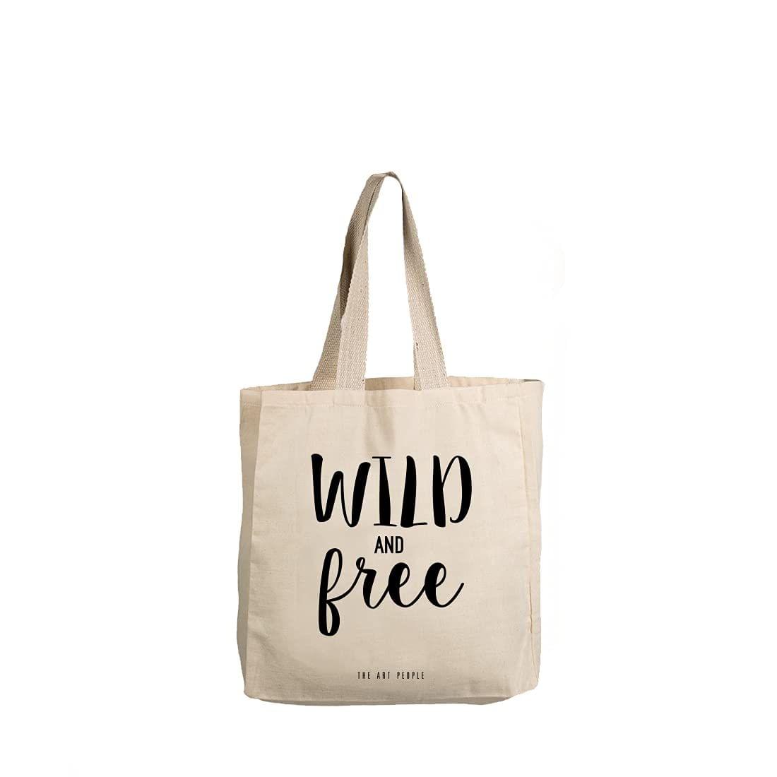 The Art People Wild & Free White Canvas Tote