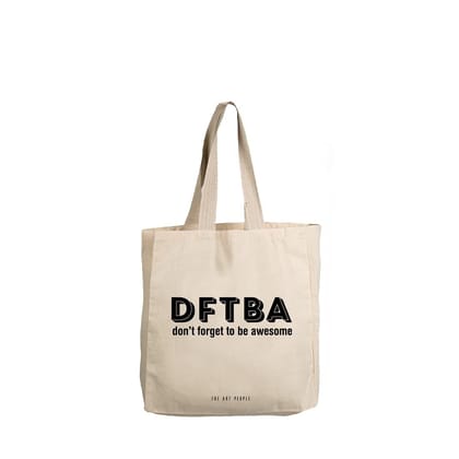 The Art People Don't Forget White Canvas Tote