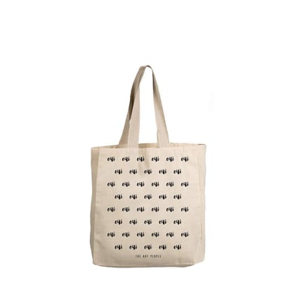 The Art People Oui White Canvas Tote