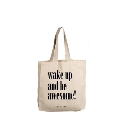 The Art People Awesome White Canvas Tote