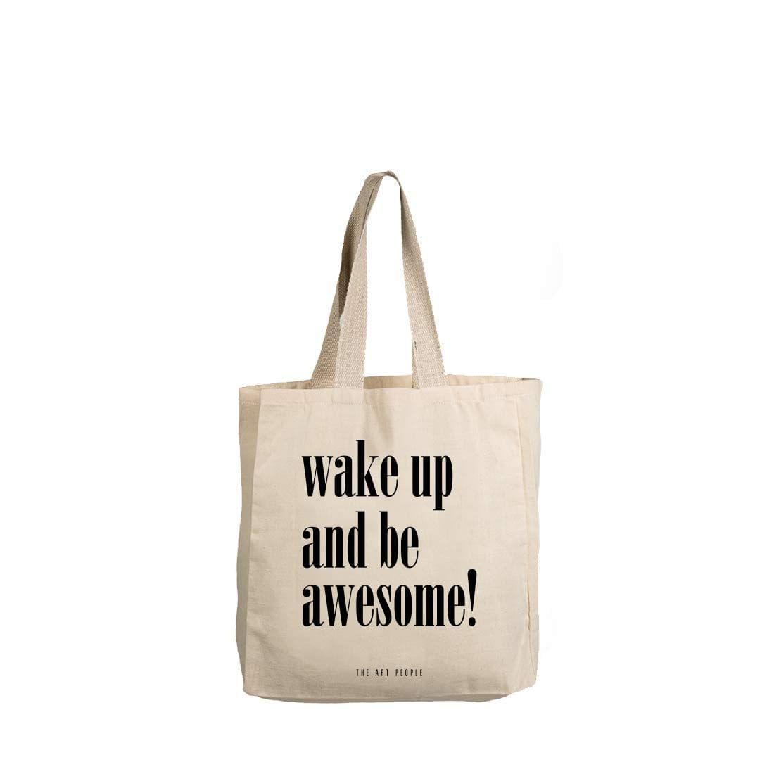 The Art People Awesome White Canvas Tote