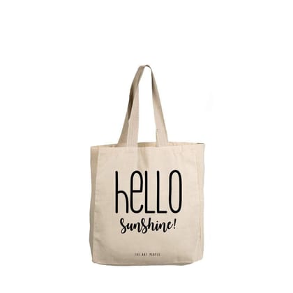 The Art People Sunshine White Canvas Tote