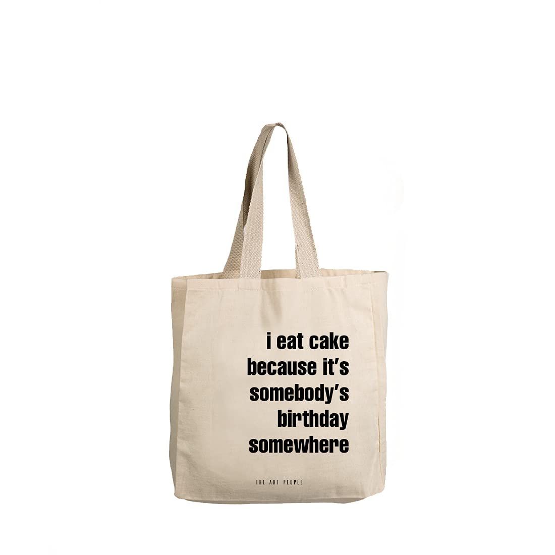 The Art People Cake White Canvas Tote