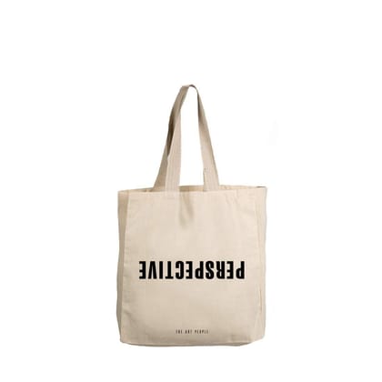 The Art People Perspective White Canvas Tote