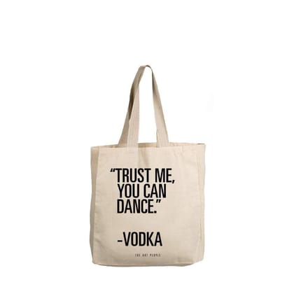 The Art People Trust Me White Canvas Tote