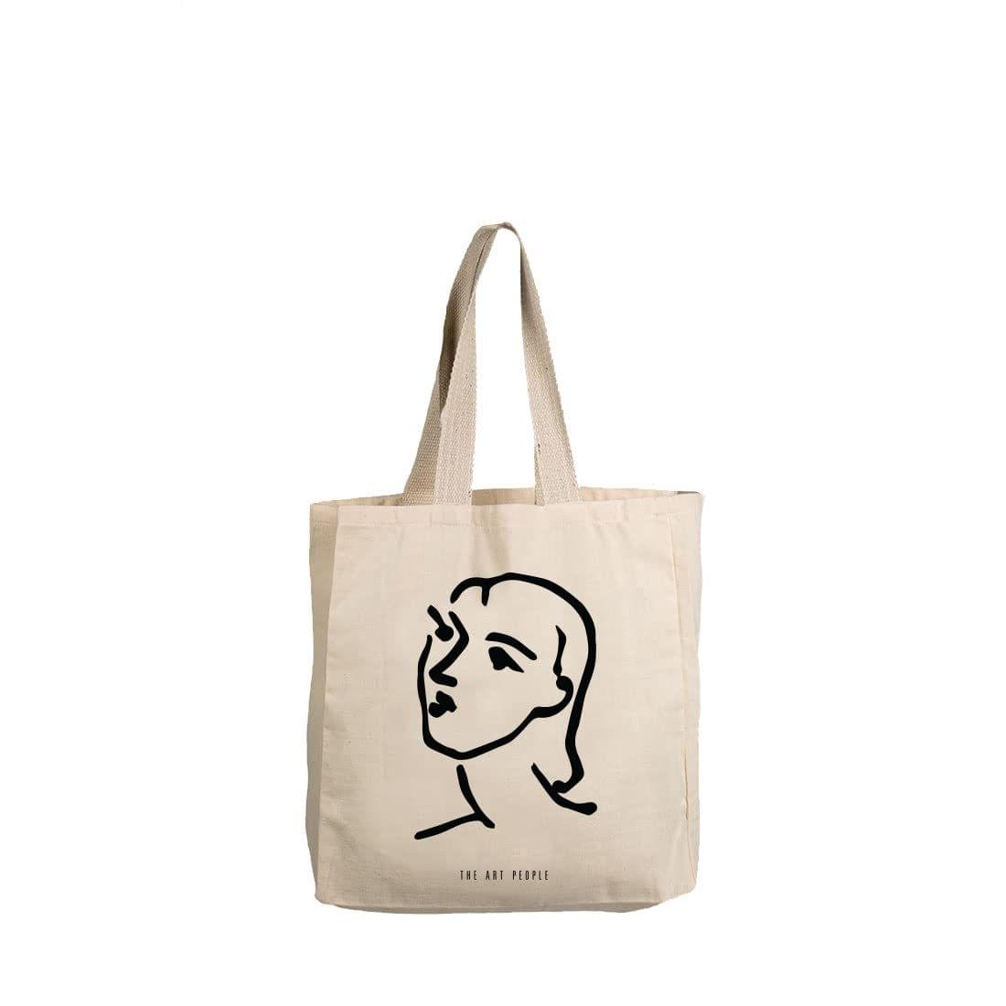 The Art People Matisse Face White Canvas Tote