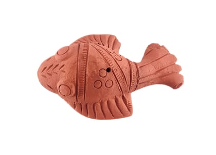 Clay fish figure - artisanal marine life - terracotta clay fish - mitti fish idol - handmade figure - clay fish statue showpiece home and table decor