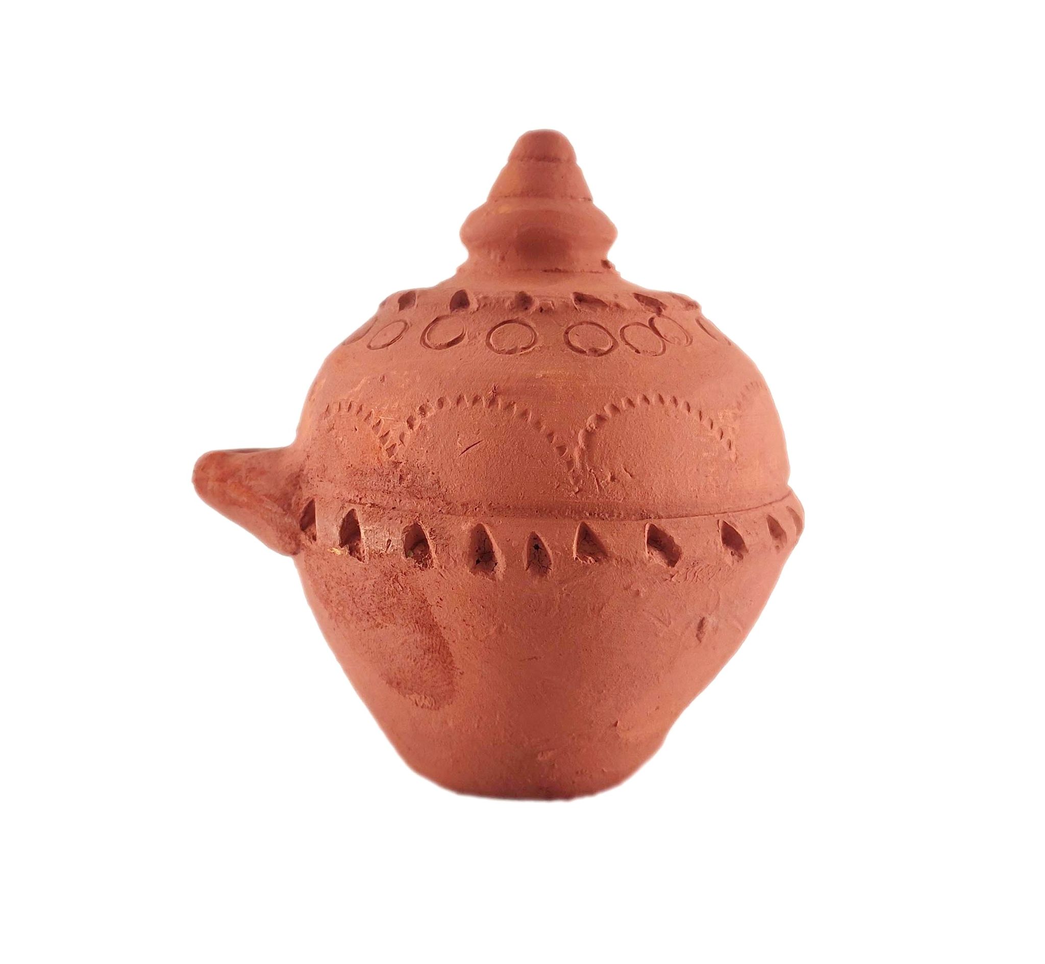 Enchanting magic diya handcrafted clay lamp for mystical illumination - indian traditional terracotta festive clay oil lamp for interior diwali decor