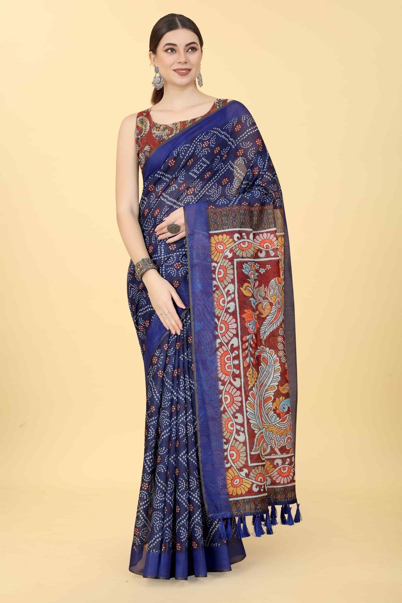 Women's Kalamkari Digital Printed Saree