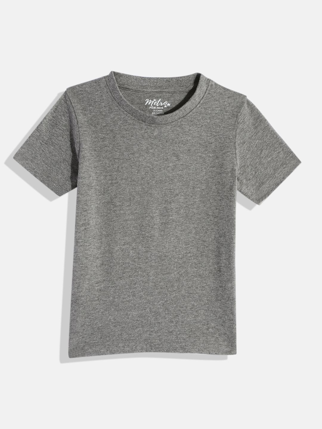 BOYS CHARCOAL CREW NECK T-SHIRT