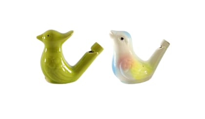 Musical whistle toy - indian handmade ceramic bird water whistle – two new ceramic musical whistle toy – education toy – musical instrumental toy