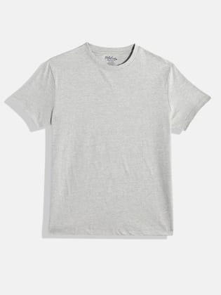 BOYS GREY MELANGE  CREW NECK T-SHIRT