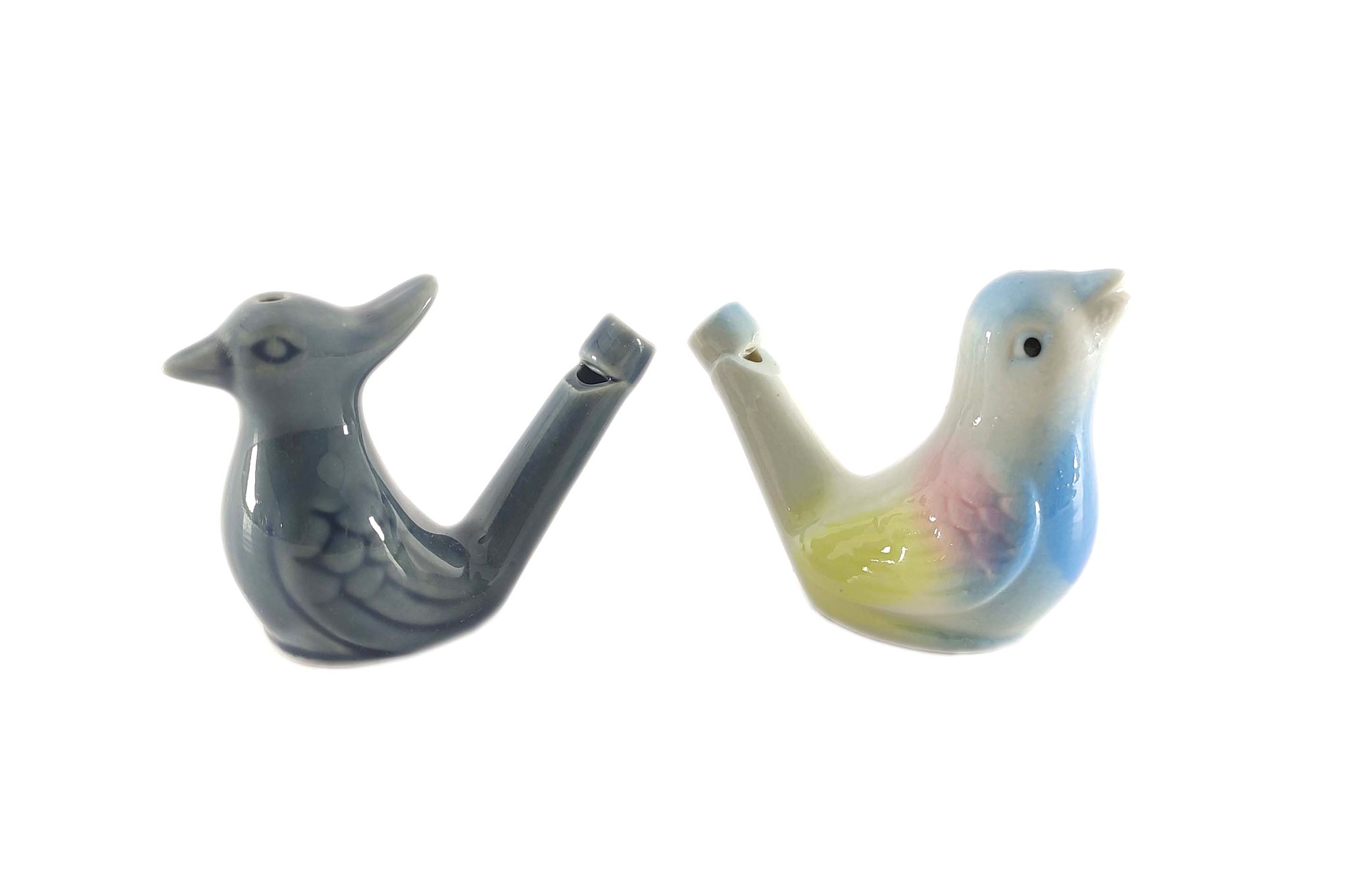 Musical water whistle birls - 2 piece ceramic bird water whistle toy – musical instrumental toy – indian handmade whistle education toy –unique gift item