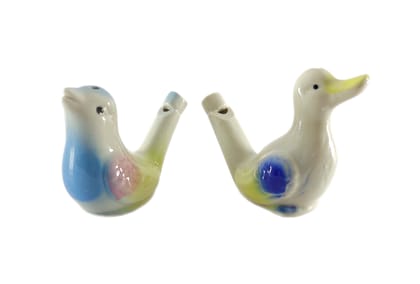 Ceramic bird water whistle - New ceramic bird & duck figure musical whistle – nice sound quality animal water whistle toy – singing whistle bird