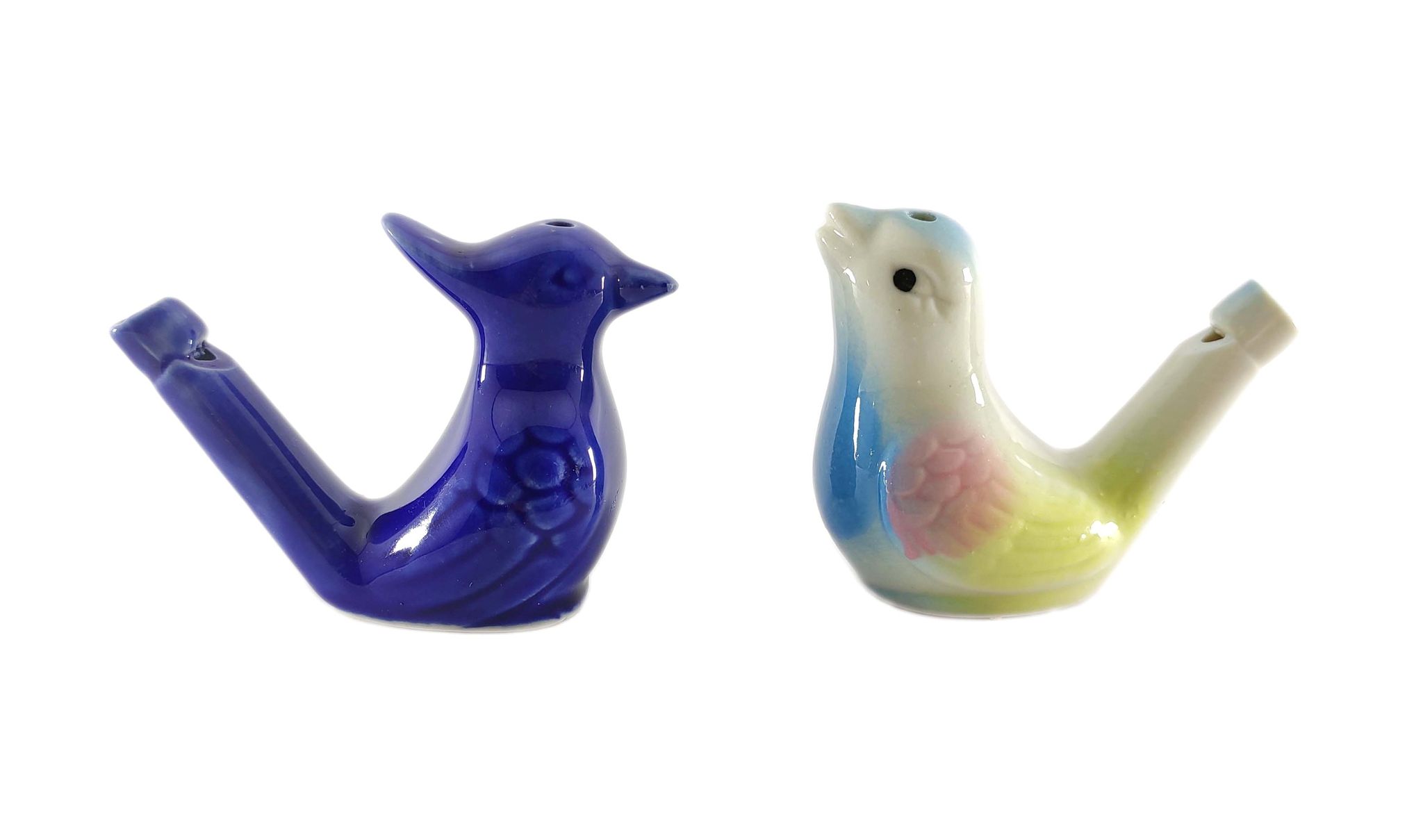 2 Piece terracotta bird whistle – ceramic animal shape bird water whistle, fill the water and blow the bird for different sounds – clay musical whistle