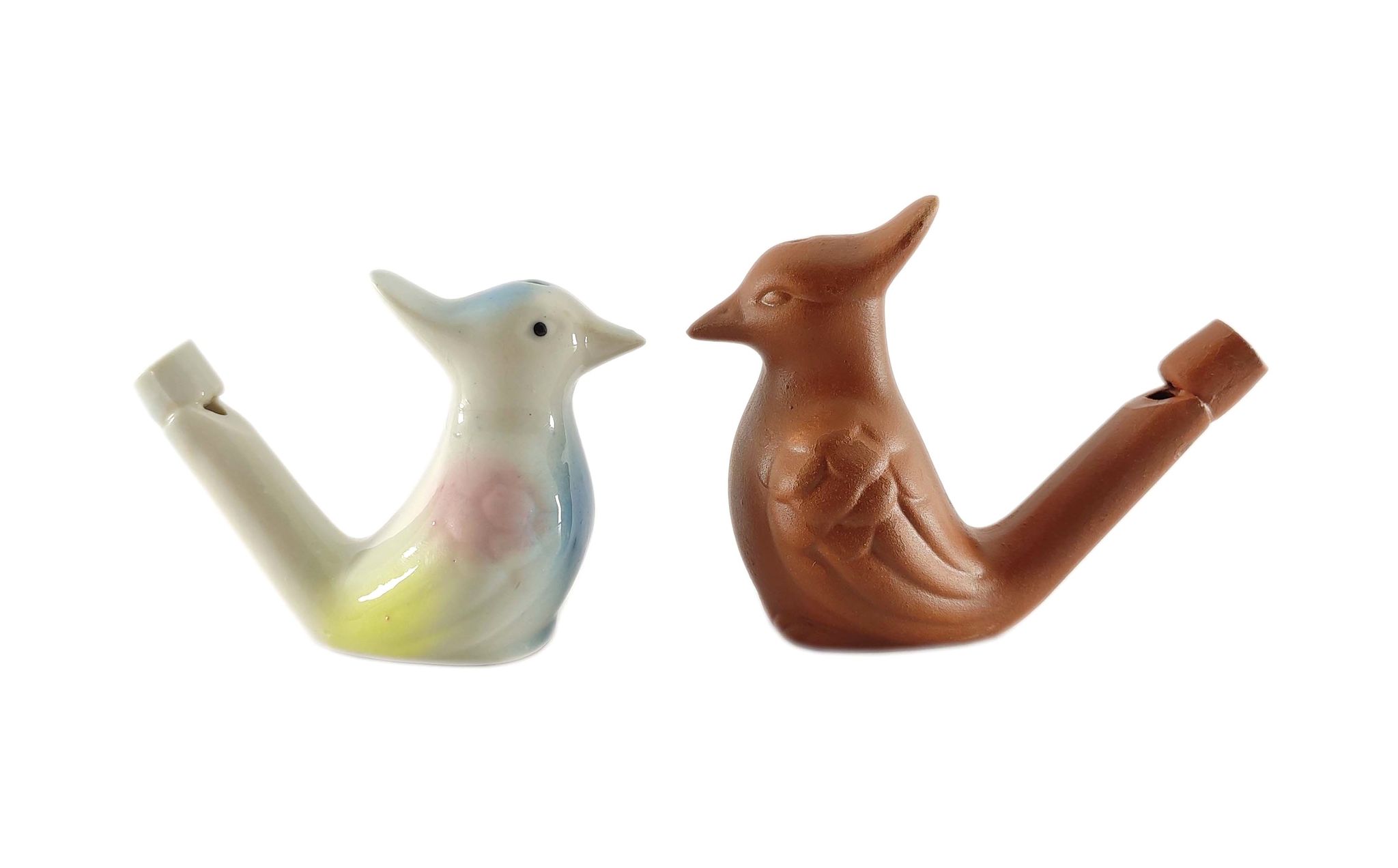 Clay bird water whistle – india handmade early education instrumental whistle toy – terracotta bird - fill the water and blow the bird for different sounds