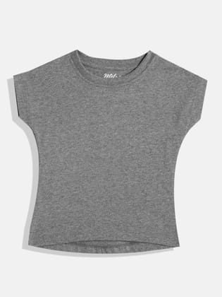 GIRLS CHARCOAL CROP TOP