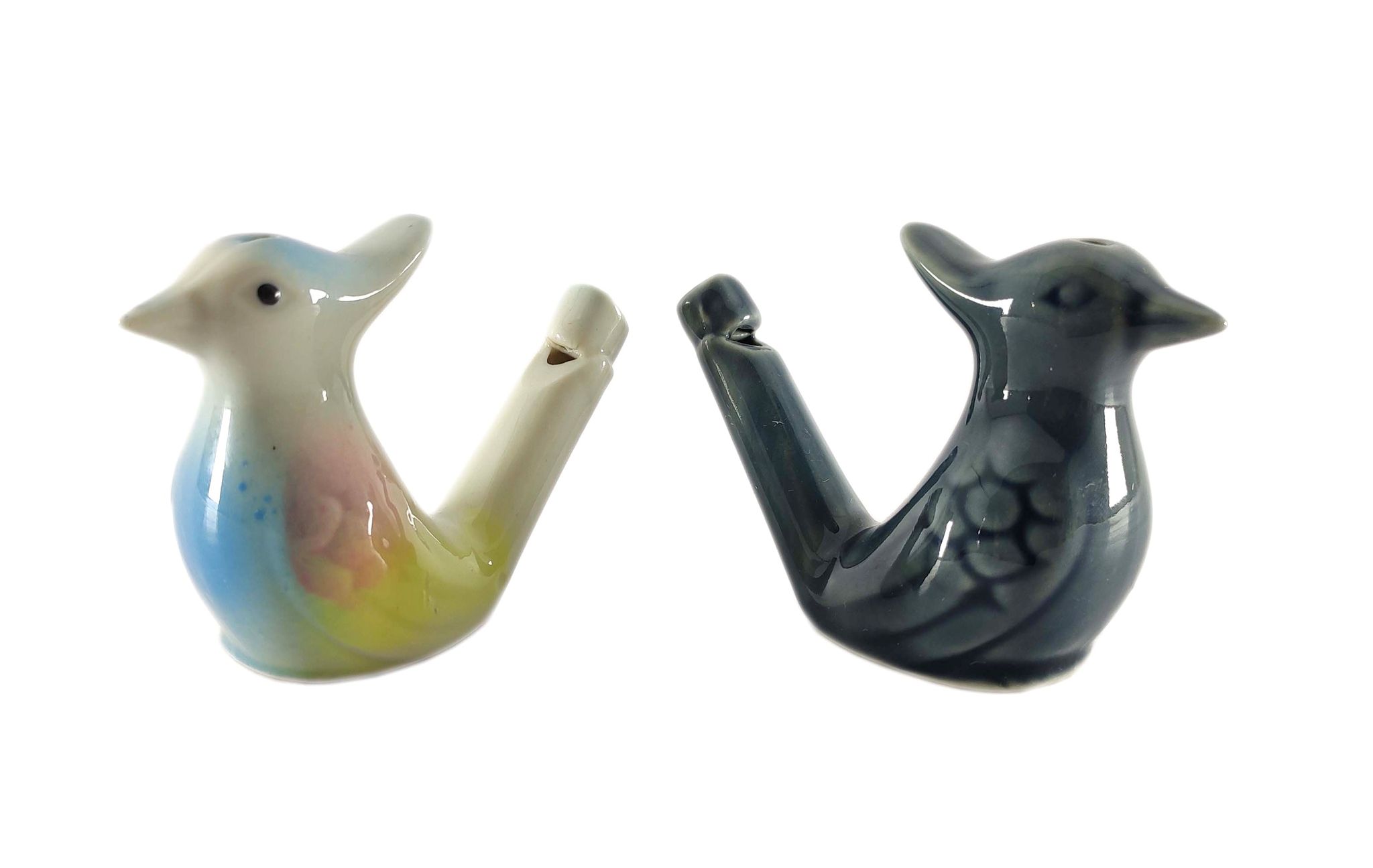 Musical water whistle - handmade ceramic water whistle education musical toy – terracotta bird, fill the water and blow the bird for different sounds