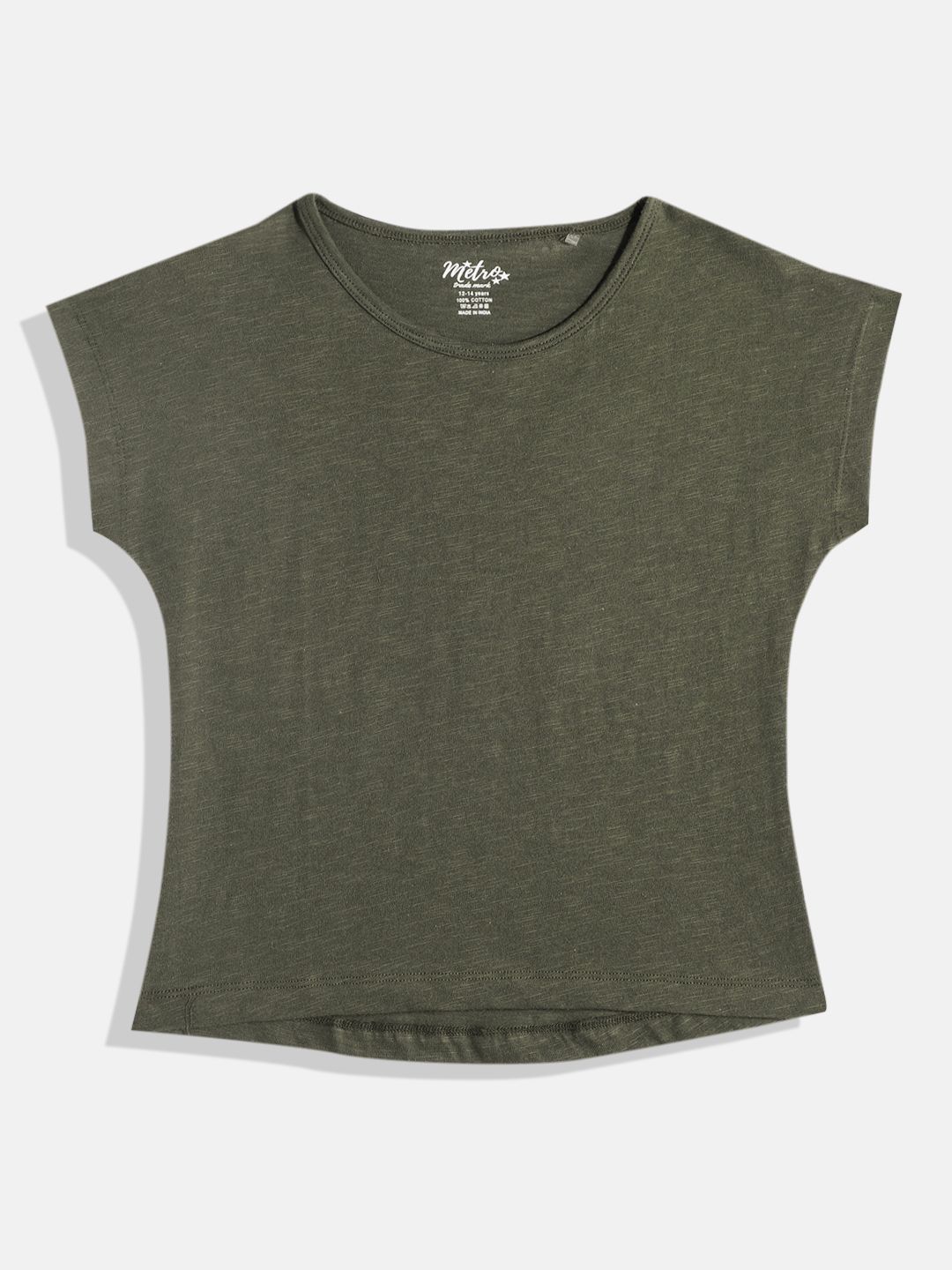 GIRLS DARK OLIVE CROP TOP