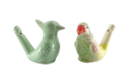 Terracotta water whistle - animal figurative ceramic bird whistle for, fill the water and blow the bird for different sounds, bird water whistle