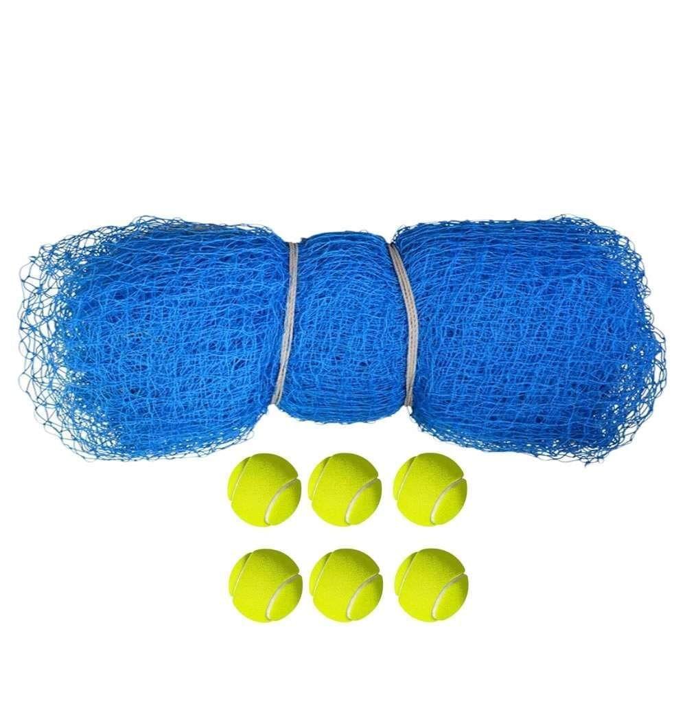 Prozone Nylon Blue Cricket Net 30X10 and 20X10 with 6 Tennis or a Leather Cricket Balls (20X10 6 Green Ball)