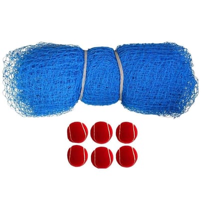 Prozone Nylon Blue Cricket Net 30X10 and 20X10 with 6 Tennis or a Leather Cricket Balls (20X10 6 Red Ball)