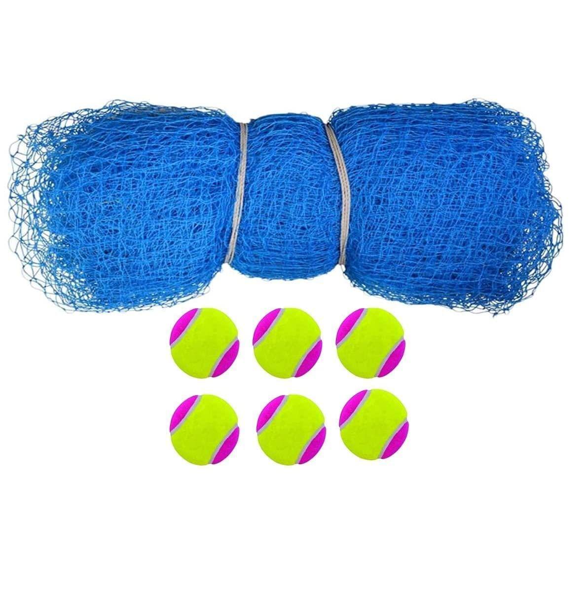 Prozone Nylon Blue Cricket Net 30X10 and 20X10 with 6 Tennis or a Leather Cricket Balls (30X10 6 Pink Green Balls)