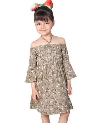 Buy TINY GIRL Baby Pink Floral Polyester Off Shoulder Girls Party Dress |  Shoppers Stop