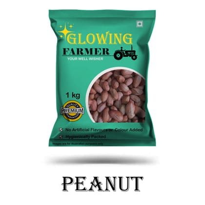 GLOWING FARMER Best Quality Raw Peanut 1kg | Mungfali dana (Whole) 1000g