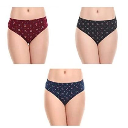 Rupa Jon Women Hipster Multicolor Printed Cotton Panty (Pack of 3, Non Returnable)