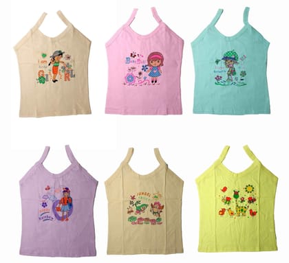 Y&N Girl's Cotton Camisole (Pack of 6)