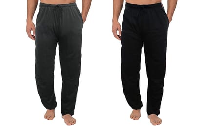 Yuneek Regular Fit Cotton Casual Black and Grey Pyjamas/Lower Leisure/Night Wear Bottoms/Trackpant for Mens Combo of 2