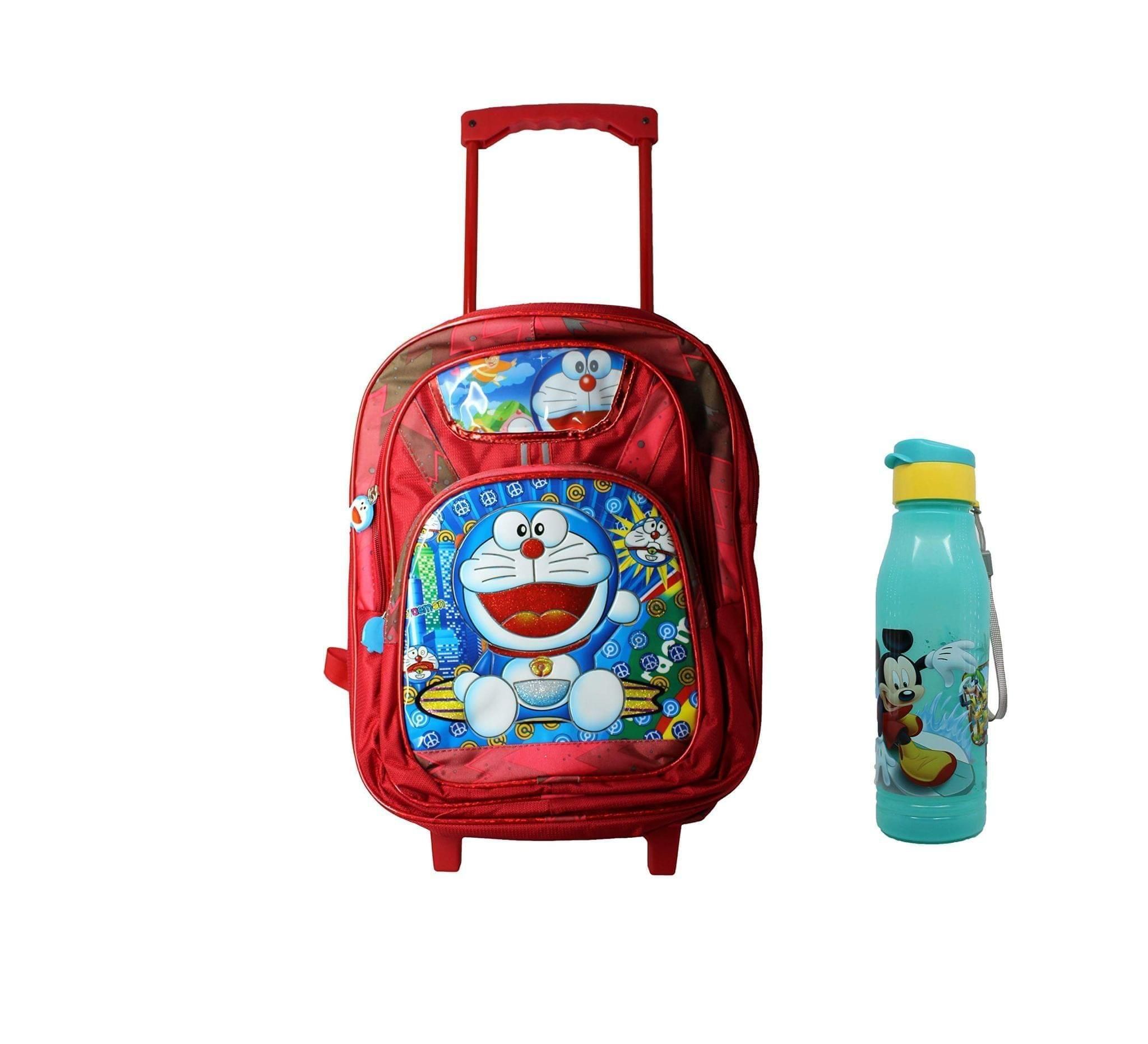 Yuneek Polycarbonate 17 Inch Doraemon Printed Kid's Trolley Bag with Bottle Free