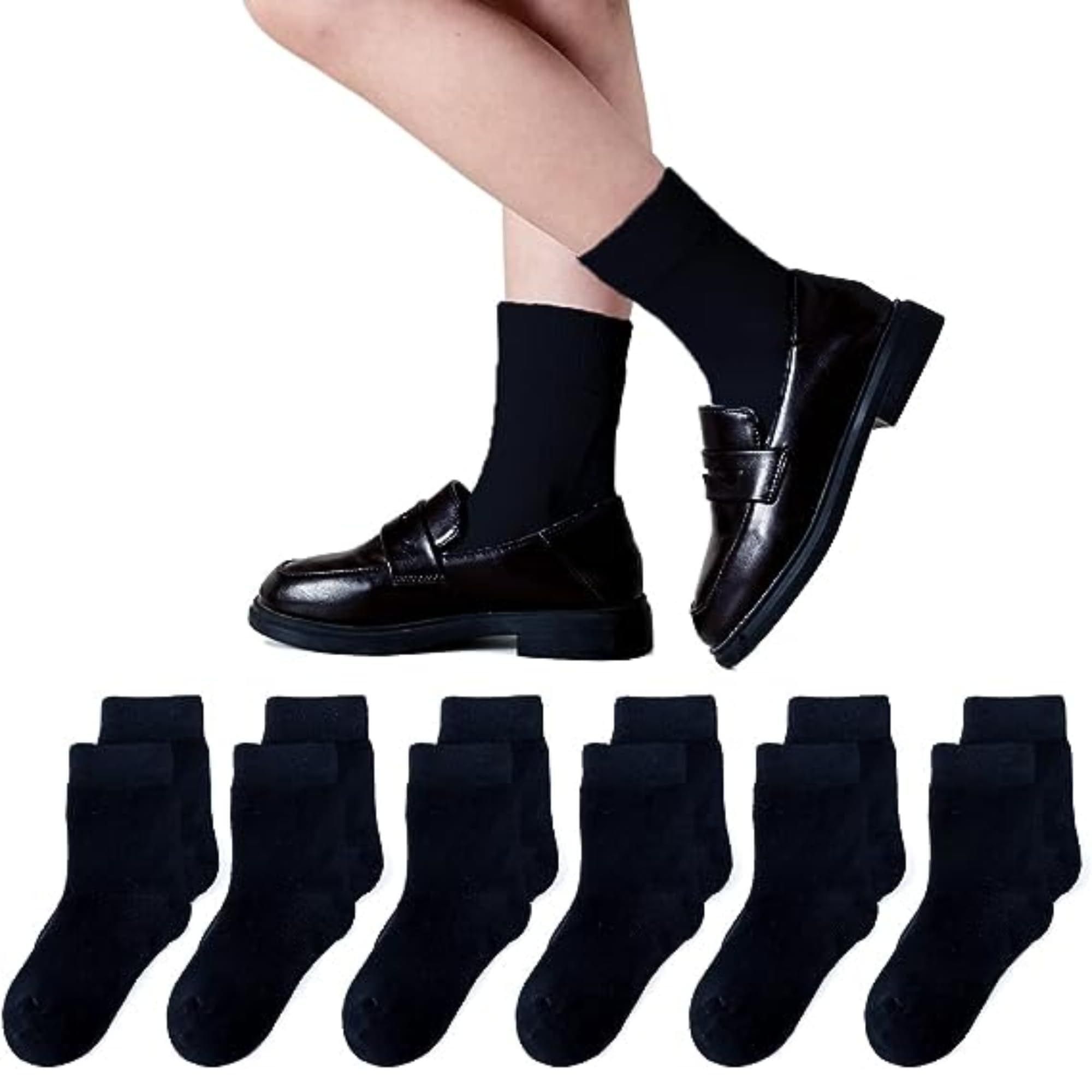 minmum Unisex Kids Cotton Long Length Regular Wear/School Wear Socks Pack Of 6