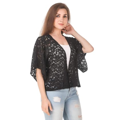 Yuneek Women/Girls Lace Broad Sleeve Casual Shrug