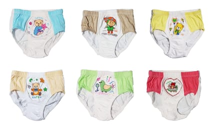 Yuneek Multicolor Kids Panties/Briefs for Boys/Girls' Knickers Unisex Underpants Pack of 6