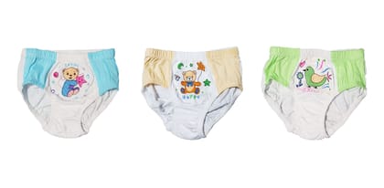 Yuneek Boys/Girls Cotton Brief Panty Supersoft Ultra Breathable Innerwear Pack of 3