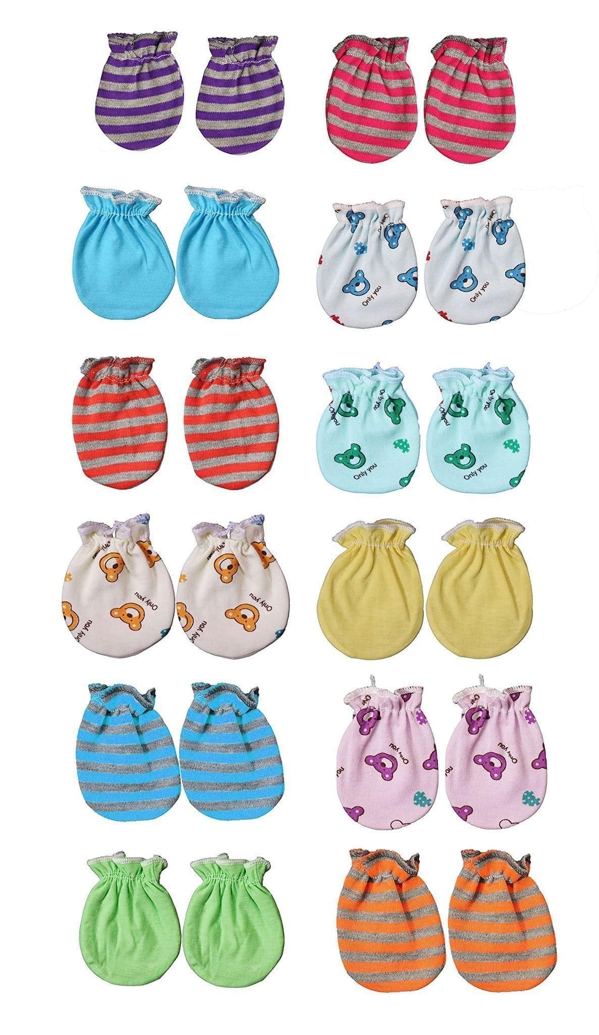 Yuneek Soft Cotton Mittens for New Born Baby Regular Fit Mittens for Boys and Girls/Kids Mittens