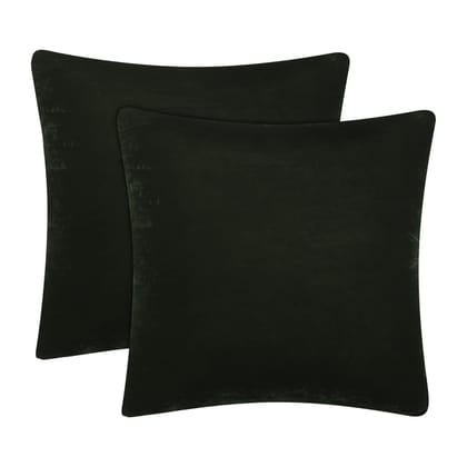 Craft Darbar Micro Velvet Throw Pillow Covers I Soft Solid Square Cushion Case for Patio Sofa Bedding Living Room (22 x 22 (Inches), Dark Green)