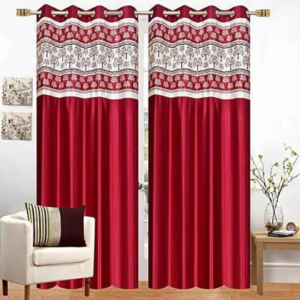 Long Crush Patch Curtain  WINE