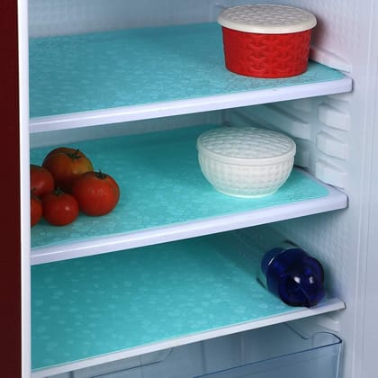 PVC Big Size Refrigerator Drawer/Fridge Mats (Multicolour, 12X17)-Pack of  6 Pcs