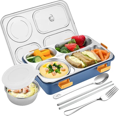 Faircost Stainless Steel Lunch Tiffin Box with 4 Compartments - Perfect for Boys and Girls for School & Offices