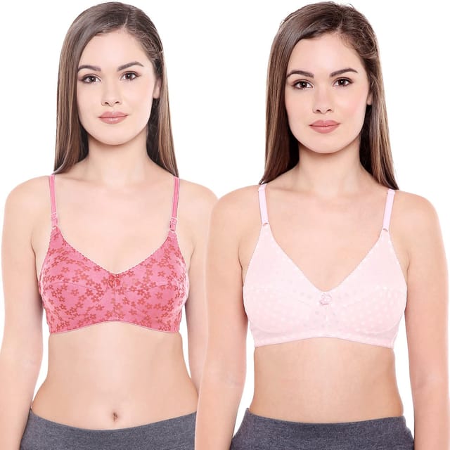 Bodycare Full Coverage, Non Padded Bra-6824-pink