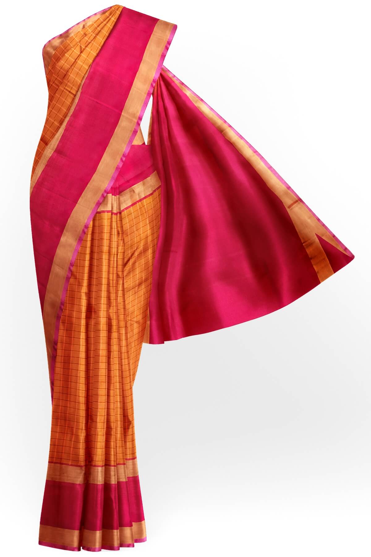 Buy Fiery Red Zari Weave Kanjivaram Silk Saree